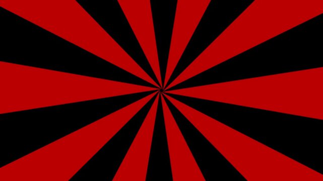 Red and Black Animated Cartoon Style Retro Spiral Clockwise Rotation High Resolution 4k Full HD Background Video in MP4 H.264