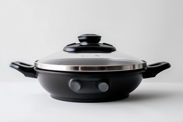 Black Electric Skillet with Glass Lid
