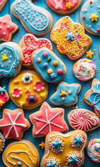 cookies and bread in an illustrator doodle graphic style