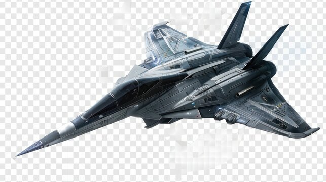 futuristic jet fighter aircraft isolated