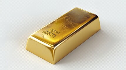 gold bar isolated on transparent