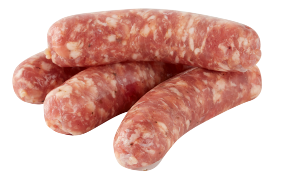 fresh sausage cut out isolated transparent background