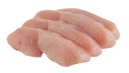 fresh pork slices cut out isolated transparent background