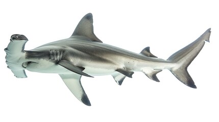 Obraz premium A hammerhead shark isolated on white