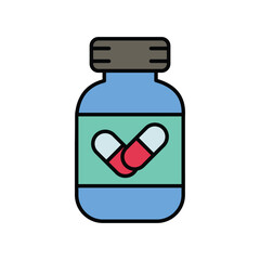 medicine color line icon with white background vector stock illustration