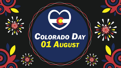 Colorado Day vector banner design with geometric shapes and vibrant colors on a horizontal background. Happy Guyana Emancipation Day modern minimal poster.