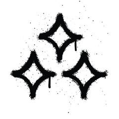 Graffiti spray star isolated on white background