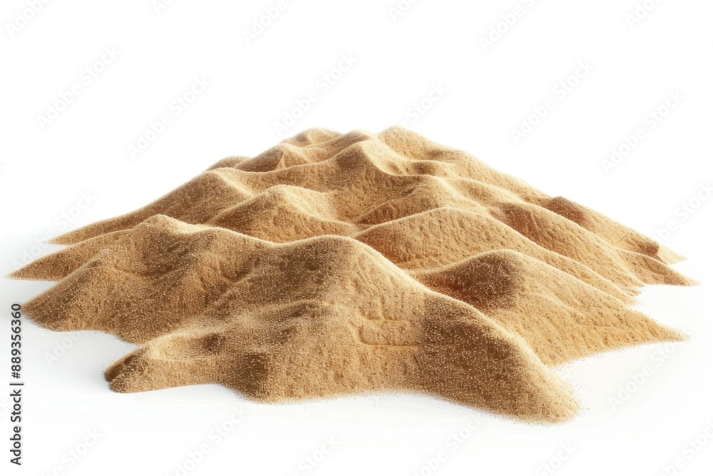 Poster a compact mound of sand sits atop a clean and smooth white surface, perfect for use in still life or