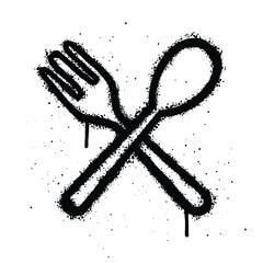 Graffiti spray fork isolated on white background