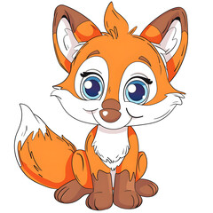 Obraz premium red fox cartoon