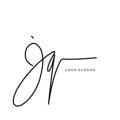 Jq Initial signature logo vector design