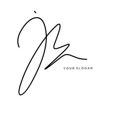 Jz Initial signature logo vector design
