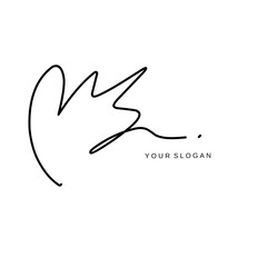 Ms Initial signature logo vector design
