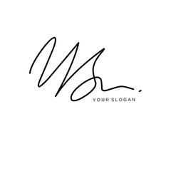 Obraz premium Ns Initial signature logo vector design