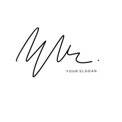 Fototapeta premium Nu Initial signature logo vector design