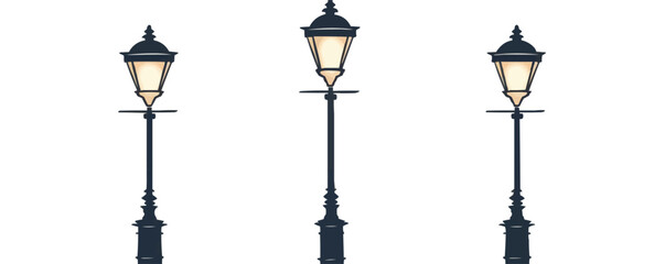 Serene mountain lake with a wooden dock and fishing boats Vector flat minimalistic isolated illustration