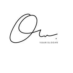 Ow Initial signature logo vector design