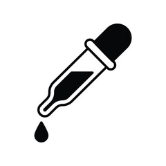dropper glyph icon with white background vector stock illustration