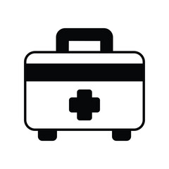 first aid glyph icon with white background vector stock illustration