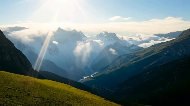 Cloud Sky Mountain Plant Nature Sunlight Slope Cumulus Landscape Valley Grassland Massif Grass Hill
