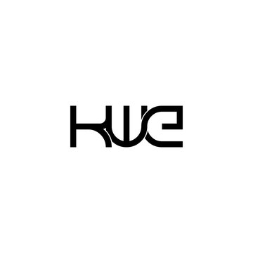 kwe lettering initial monogram logo design