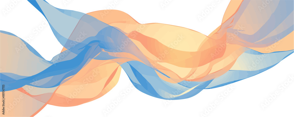 Wall mural soft flowing textile with gentle folds and shadows. vector flat minimalistic isolated illustration.