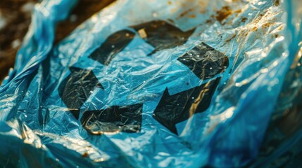 Obraz premium Tarnished Symbol: Plastic's Polluting Legacy