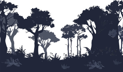 Forest silhouette, vector illustration.