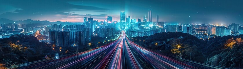 Digital landscape photography, augmented reality enhancements, modern design