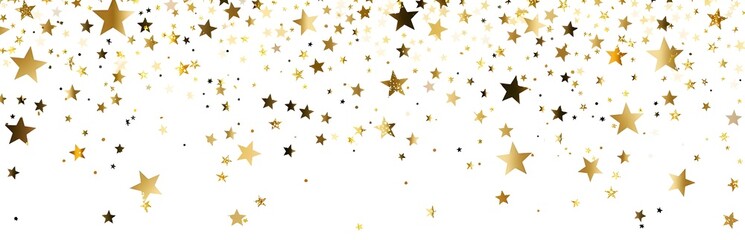 
A white background with golden stars falling in the upper right corner, creating an elegant and festive atmosphere for New Year's celebration or other special events.