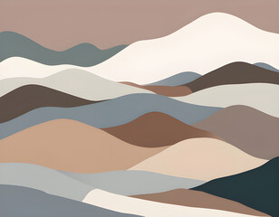 A landscape background made from a mixture of three Morandi colors