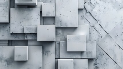 Layered Geometric Monochrome Abstract Architectural Surface Pattern