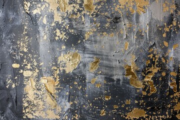 Abstract golden elements on concrete background. Image for wallpaper, fresco, mural, stock.
