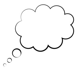 Trendy think bubble in flat style. Cloud line art. vector illustration