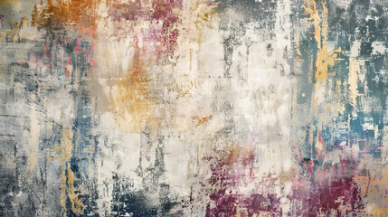 Obraz premium Grunge background showcasing a distressed, vintage fabric pattern with faded colors, stains, and frayed edges.