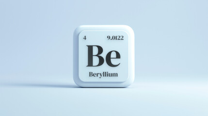 A simple icon of the chemical element Beryllium on a white background from the periodic table elements.