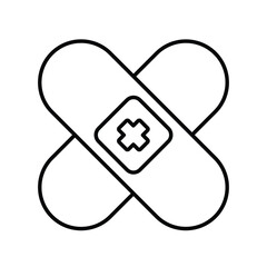 plaster line icon with white background vector stock illustration