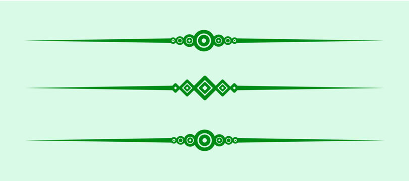 divider line green vector isolated for border of paragraph of text. separator art horizontal shape to separate graphic ornament of illustration. simple element design of minimal frame for certificate