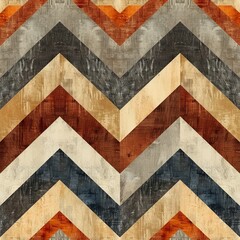 Wooden Chevron Herringbone Pattern in Earthy Tones