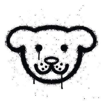recommend clip art: Graffiti spray Dog isolated on white background