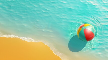 Obraz premium Summer holidays background with colorful beach ball floating and copy space
