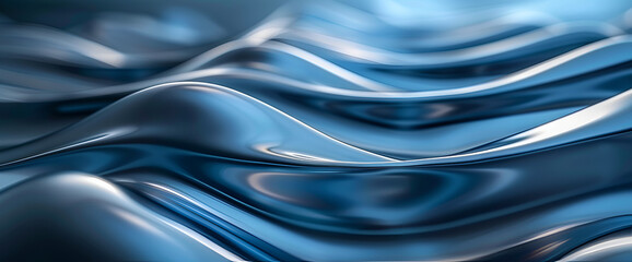 Obraz premium A mesmerizing sea of abstract blue waves, weaving and flowing on a fabric canvas, evoking a sense of boundless freedom and untamed beauty