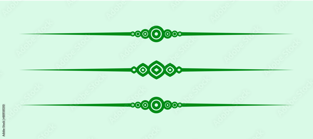 Poster divider line green vector isolated for border of paragraph of text. separator art horizontal shape to separate graphic ornament of illustration. simple element design of minimal frame for certificate