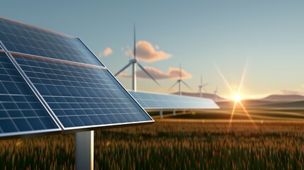 Energetic illustration of a renewable energy cooperative providing clean power to rural communities, fostering climate resilience. Height Resolution Photo, , Minimalism,