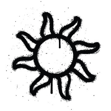 recommend clip art: Graffiti spray Sun isolated on white background