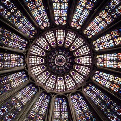 Radiant Spectrum: A Glimpse of the Stained Glass Rose Window