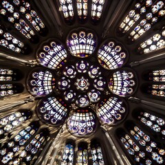 Radiant Spectrum: A Glimpse of the Stained Glass Rose Window