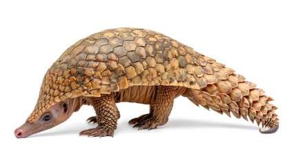 Fototapeta premium An armadillo pangolin animal isolated on white