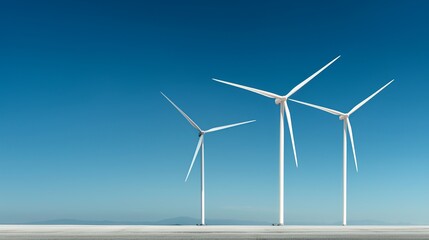 Capture the elegance of wind turbines as symbols of clean energy solutions in Micro Stock imagery. Height Resolution Photo, , Minimalism,