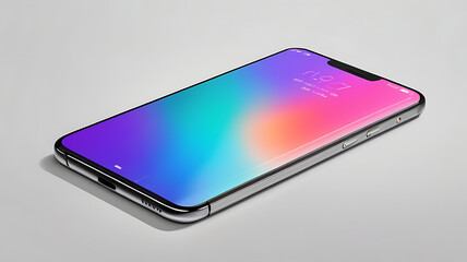 A modern smartphone with a blank screen on a clean, gradient background, emphasizing the device's sleek design